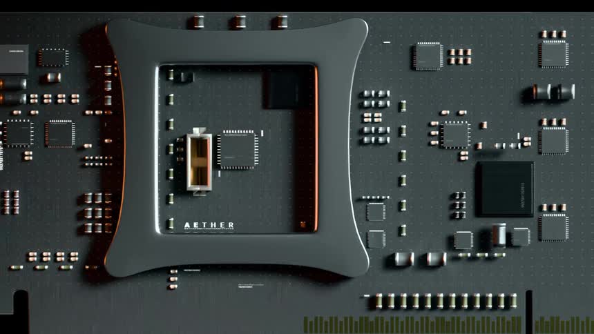Circuit board with a central socket surrounded by electronic components