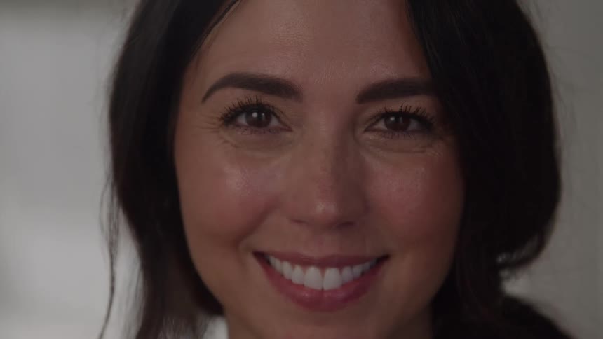 Close up portrait of a young happy woman