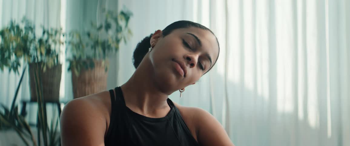Woman stretching her neck