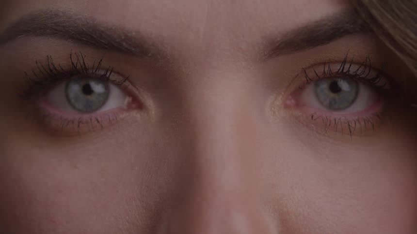 Eyes of a female white person blinking