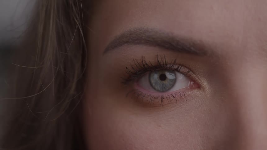 A womans blue eye