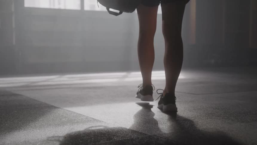 A person walking in a room