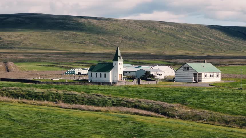 The small church is in the rural area