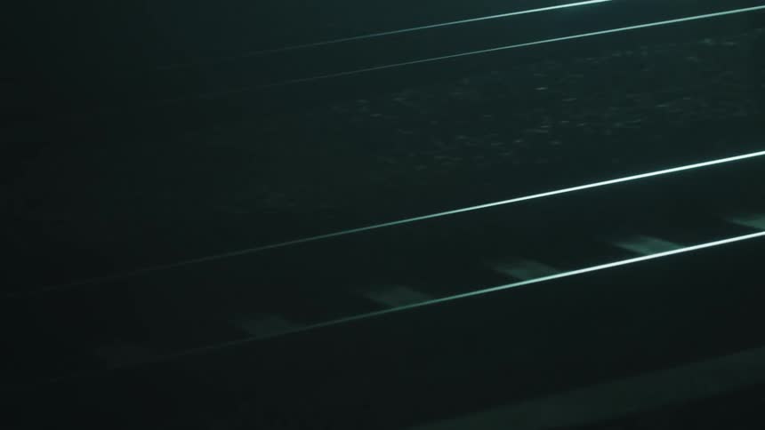 Bluishlit railway tracks