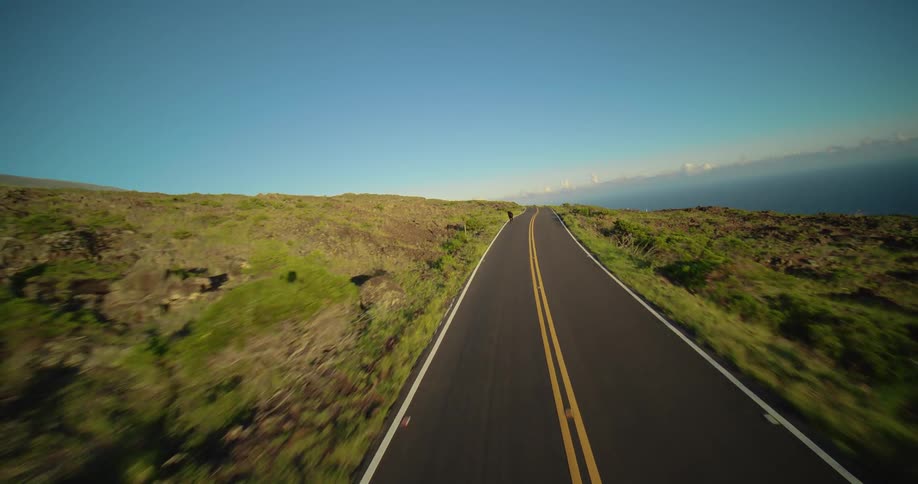 Driving down a long road