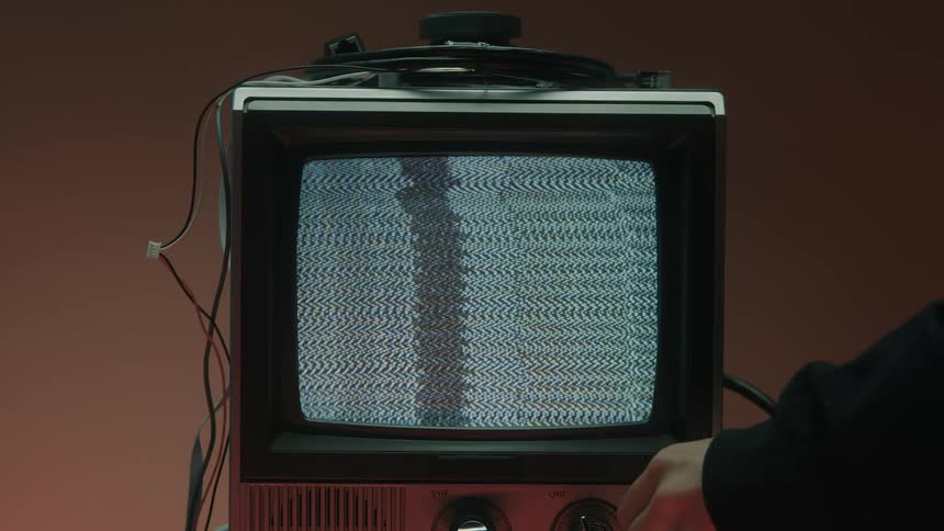 The static on the screen goes away when the television is shut off