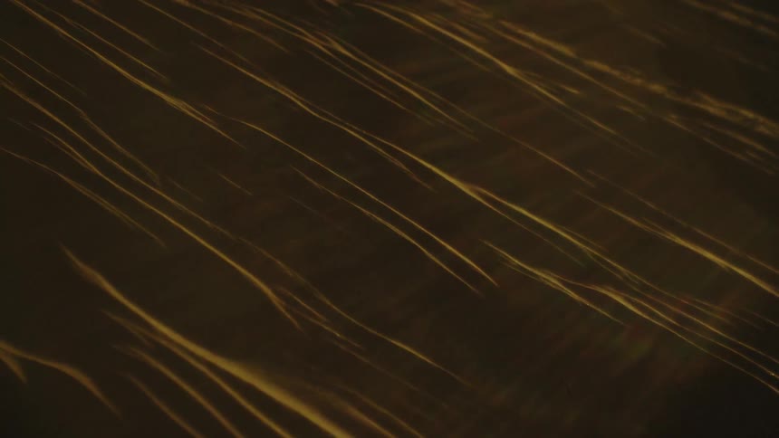 Closeup of abstract shimmering diagonal golden lines on a dark background