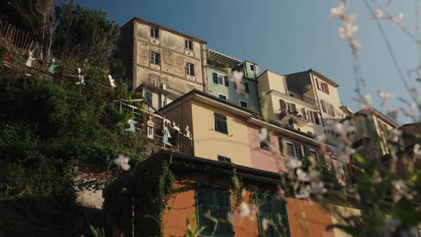 The apartments are stacked together in the village