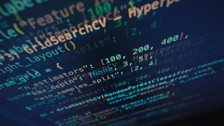 Closeup of computer monitor displaying webpage code