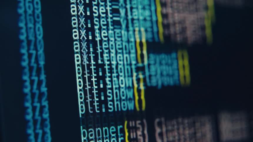 A very closeup shot of a computer screen displays lines of code with bright syntax coloring on a dark background the text shows variable assignments a pipeline function and other elements related to machine learning and programming