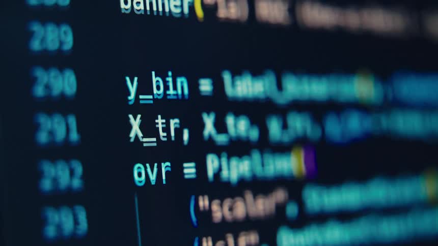Snippet of code displayed on a computer screen