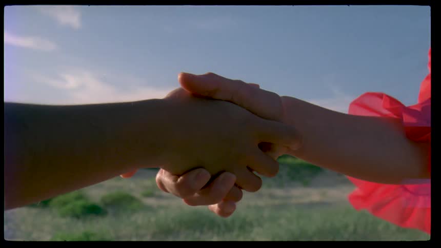 Handshake between two people outdoors