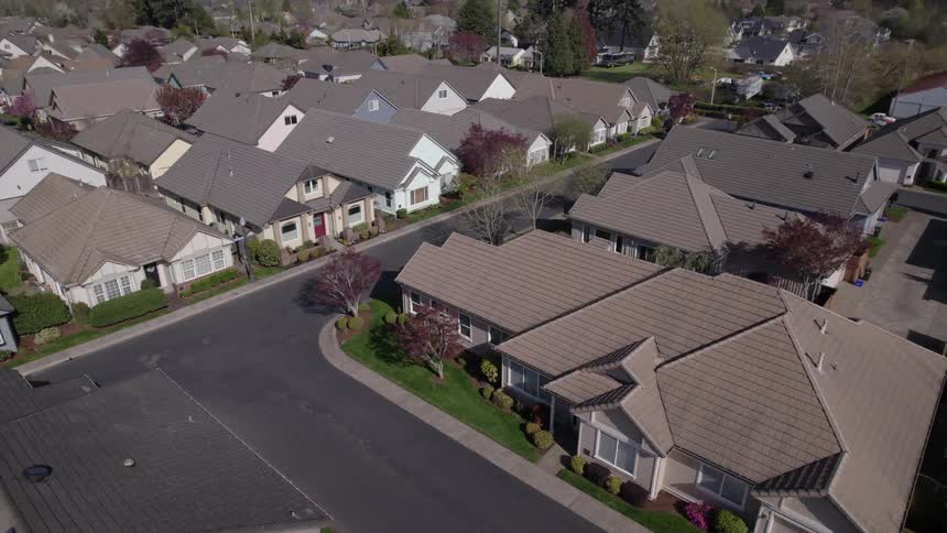 Many homes are on the landscape of the suburb