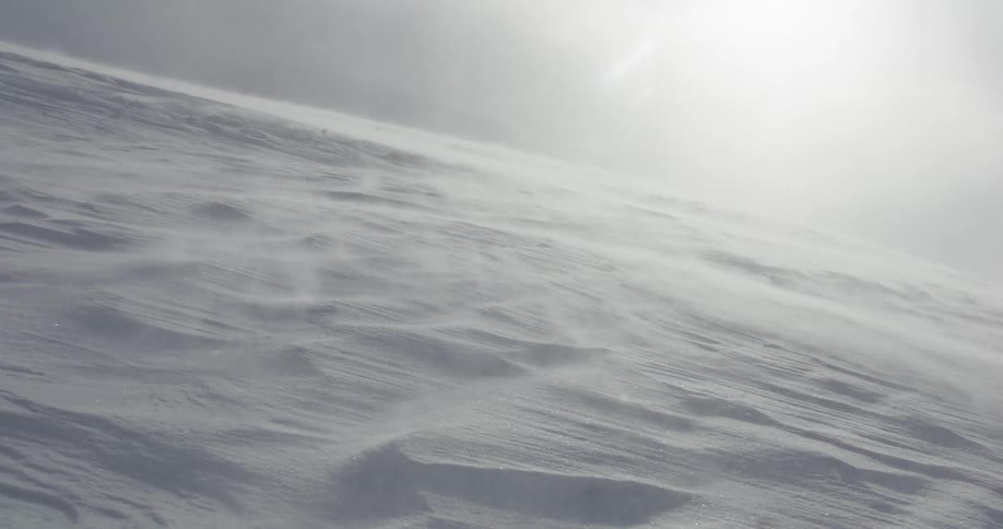 Wind blowing over a snowcovered field