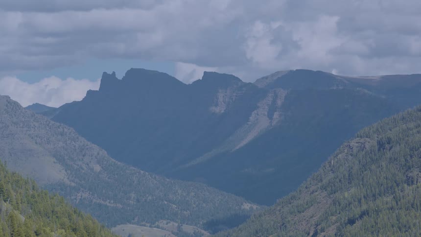 The landscape full of mountains is covered with green