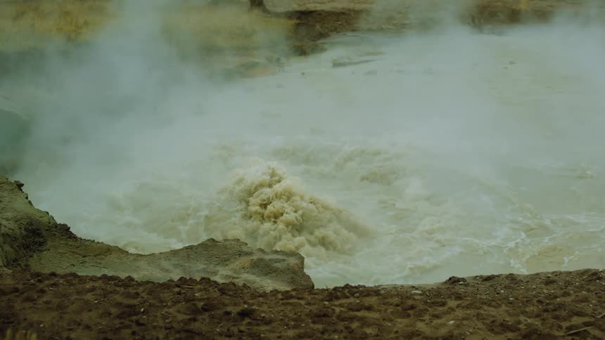 The water in the hot springs are boiling
