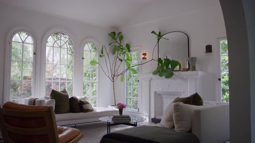 There are no people in the living room during the day