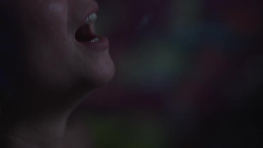 A woman having a smoke