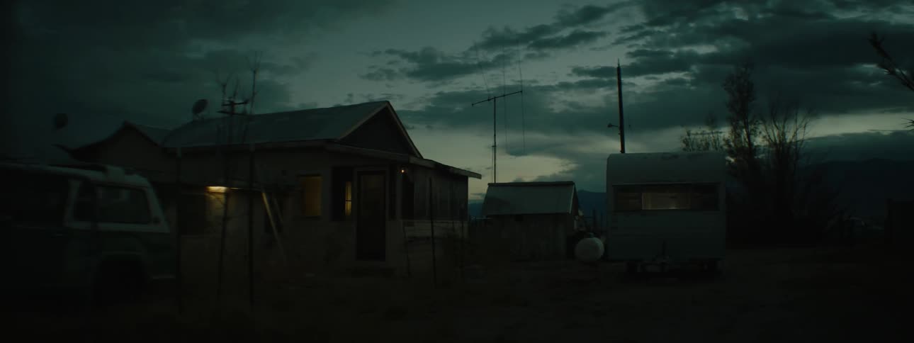 The lights are on in this house at night