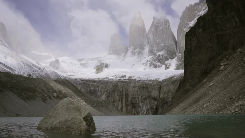 Water ripples on a mountain lake
