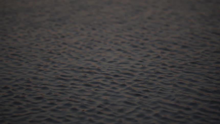 Ocean water ripples gently under the influence of wind forming textured wavelets that shimmer across the surface in the midday light