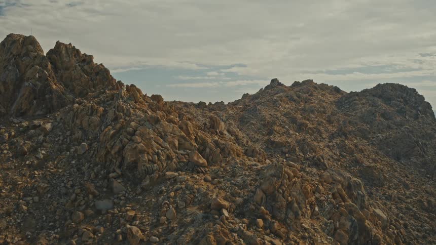A ridge of rocky mountains