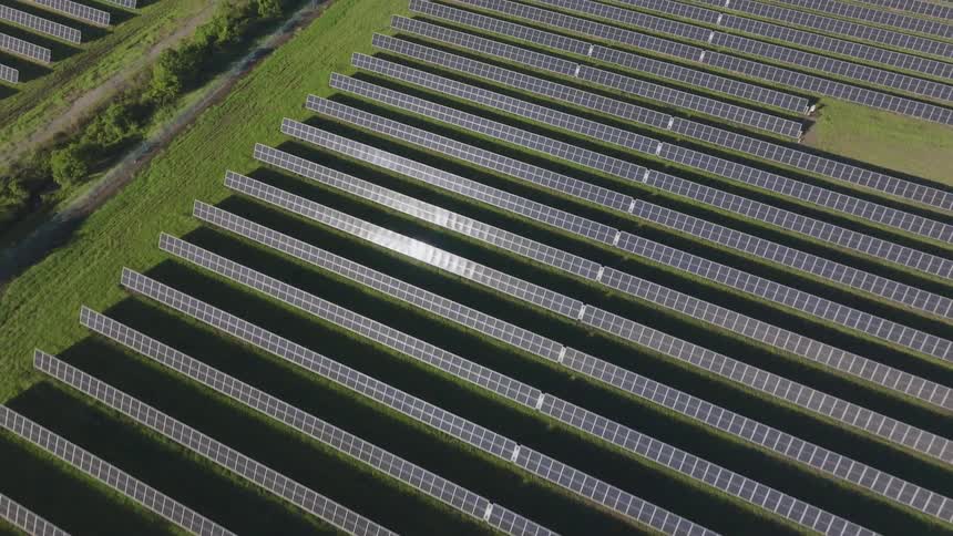 Solar panel plant outdoors during day time