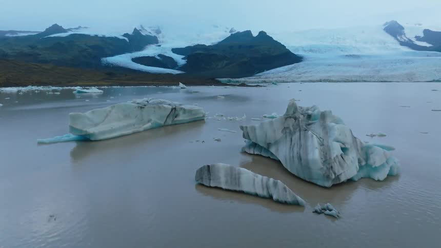 Icy waters lead to snowy land