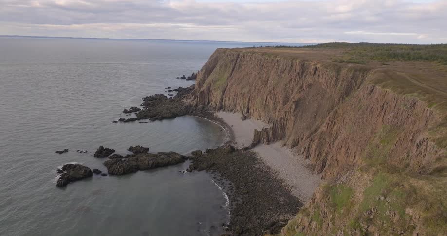 Cliffs line the shore line of the island