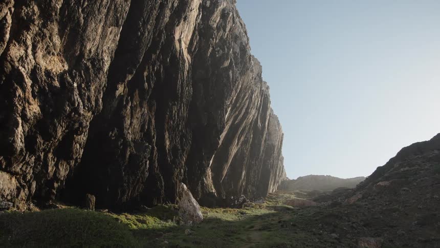A small cave is in the mountain