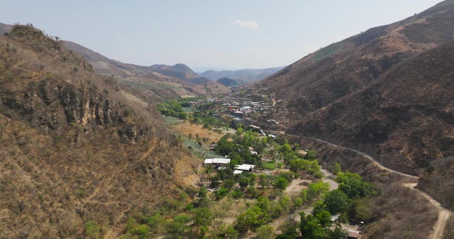 The small town is in the middle of two mountain ranges