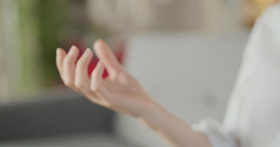 A close up of a womans hand