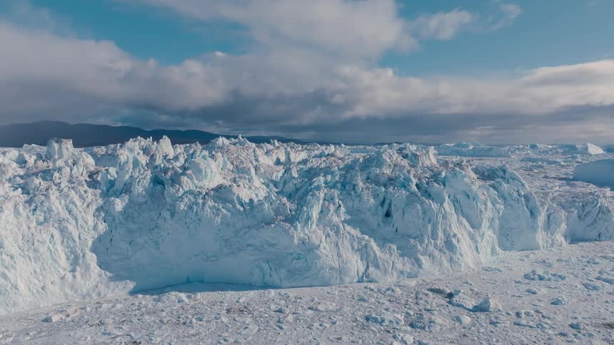 Stacks of ice cover the arctic