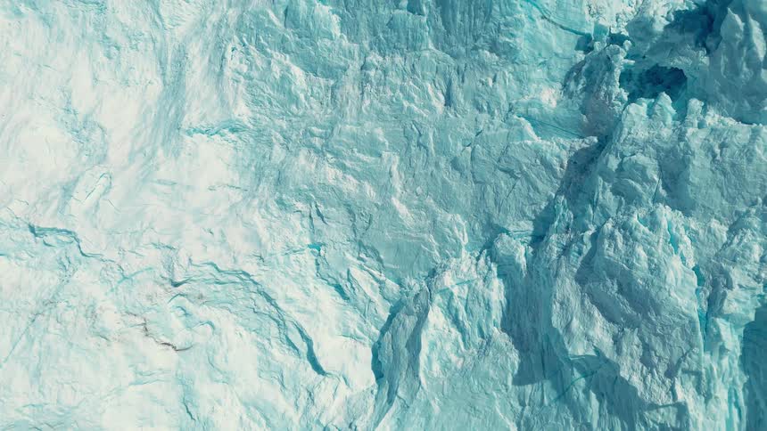 Melting glacier and ice on the water along the arctic coast