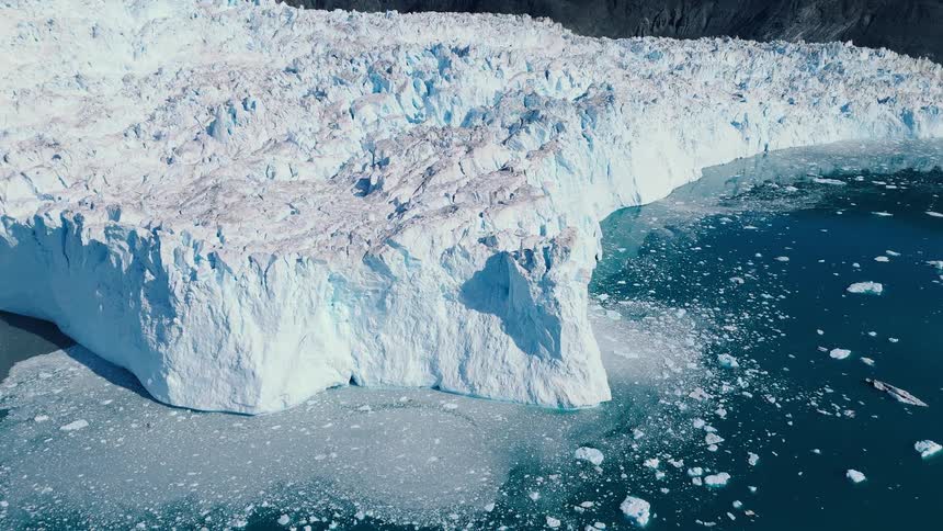 Ice floating on the water off the arctic coast