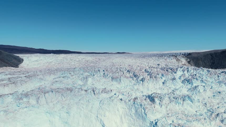 Melting glacier and ice on the water along the arctic coast