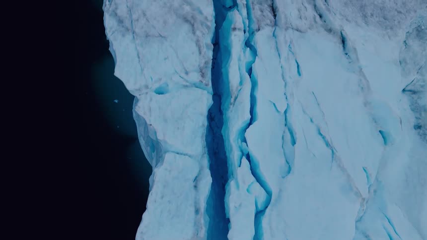 Aerial view of an arctic glacier