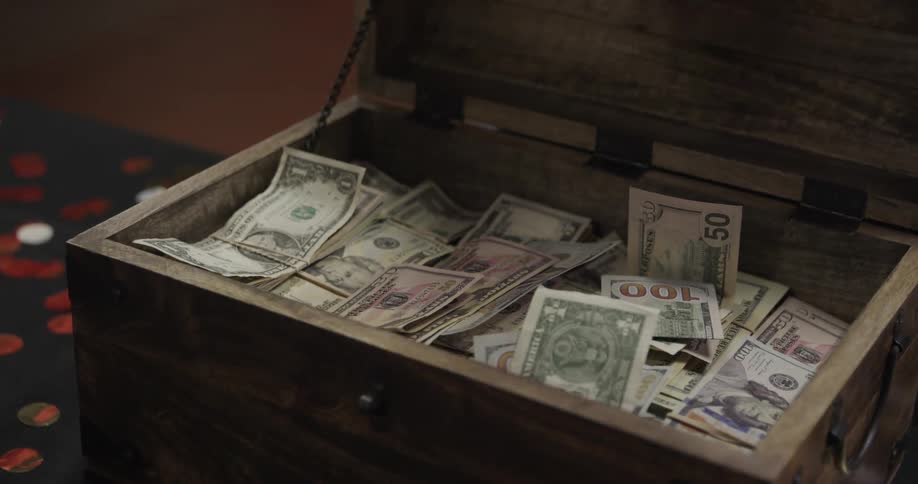 The box is full of cash