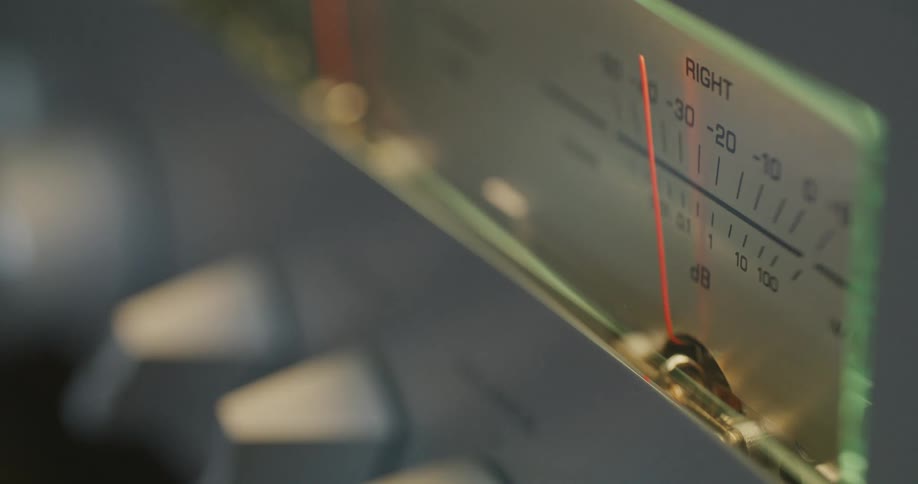A meter with the needle wavering towards the left