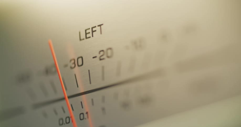 A meter with the needle wavering towards the left
