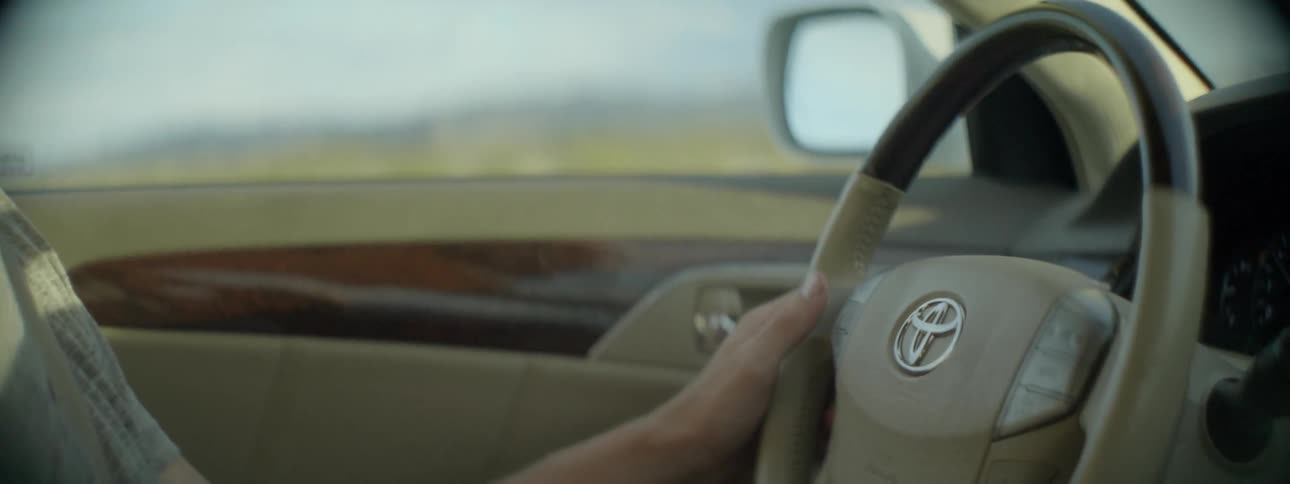 A person is driving a car