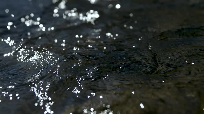 Sun glistening on gently rippling water