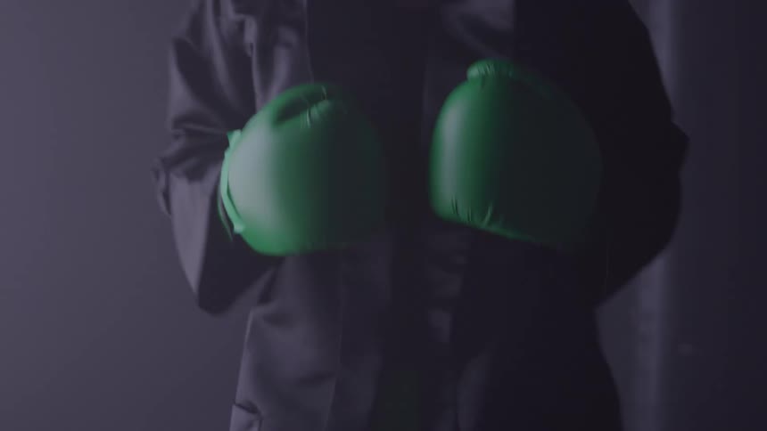A boxer preps for a fight