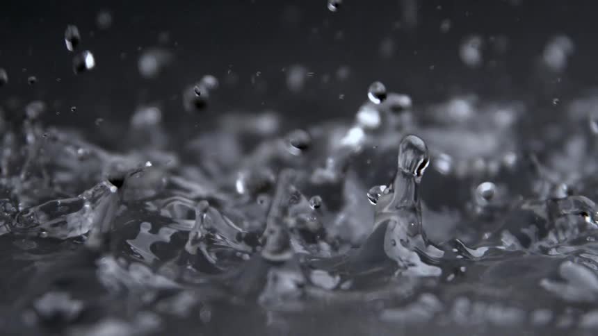 The drops of water fall down