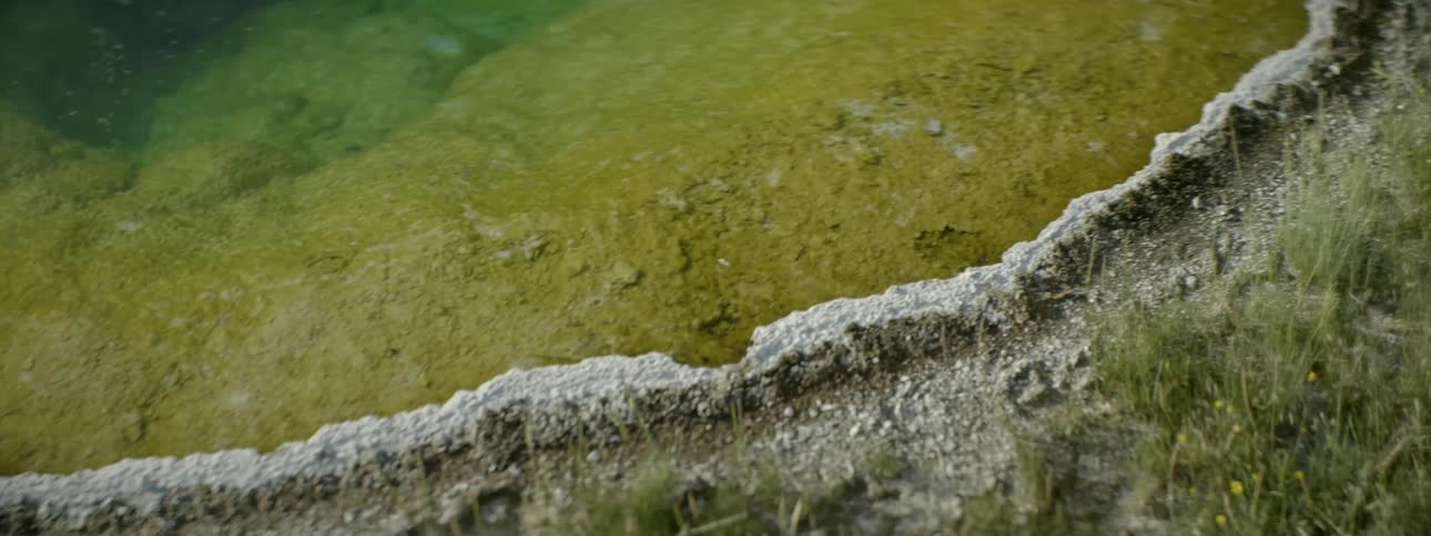 The water below is lined with soil