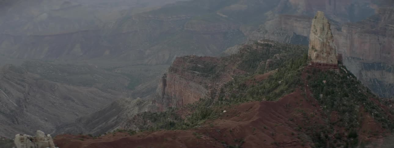 Aerial view of a canyon