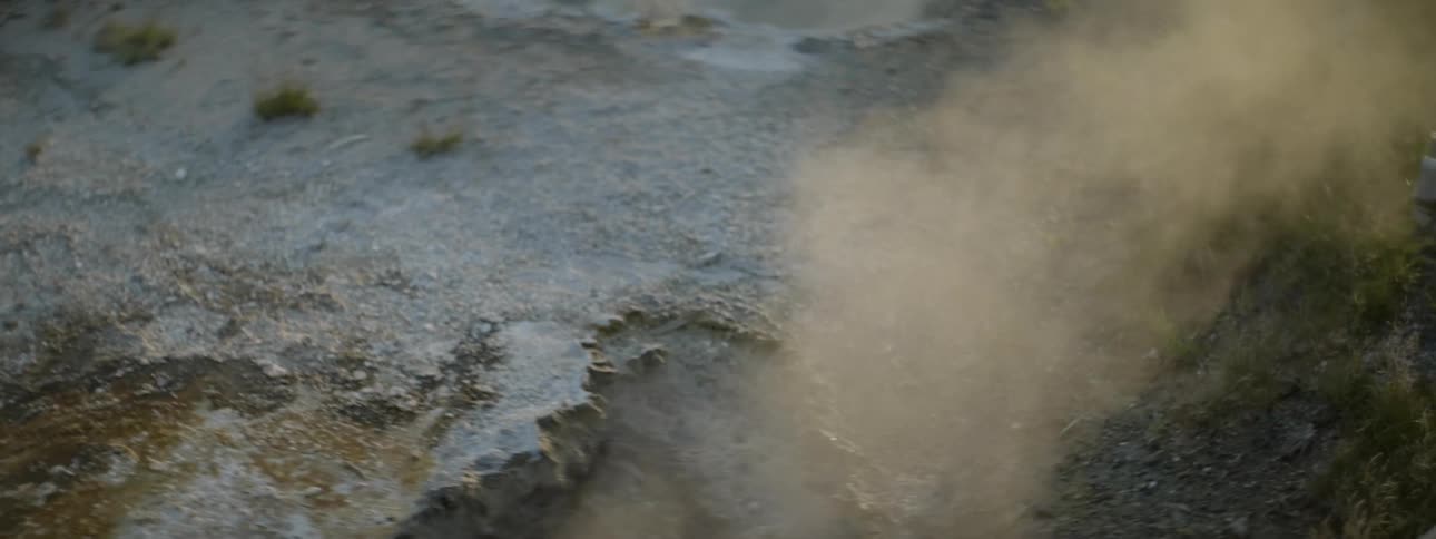 Hot springs bubble and steam