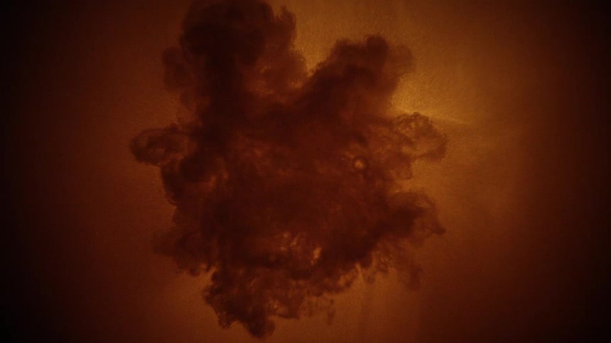 Liquid creates bubbles and disturbs a mixture as it is added leaving a murky cloud
