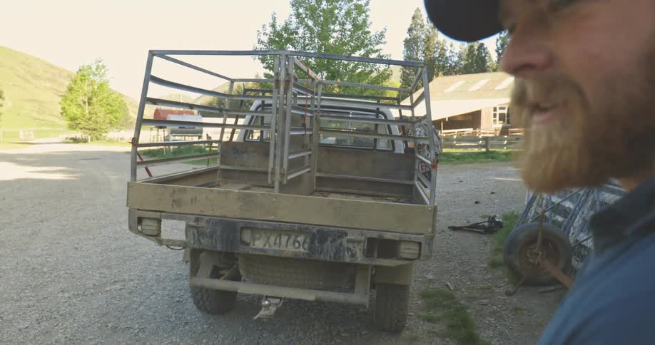 Man allowing dogs to get out of the truck