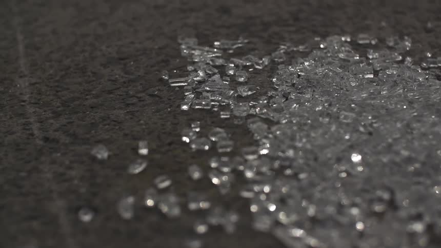 View of some broken glass on the ground